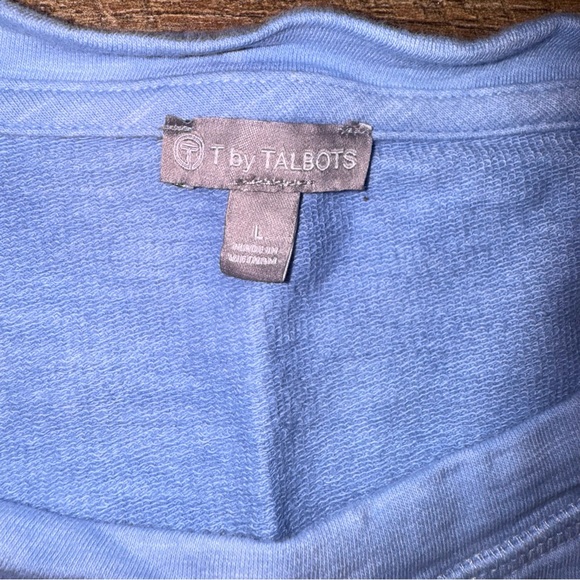 T by Talbots Women's Navy and Light Blue Tie-Dye Pullover Top - Picture 5 of 12